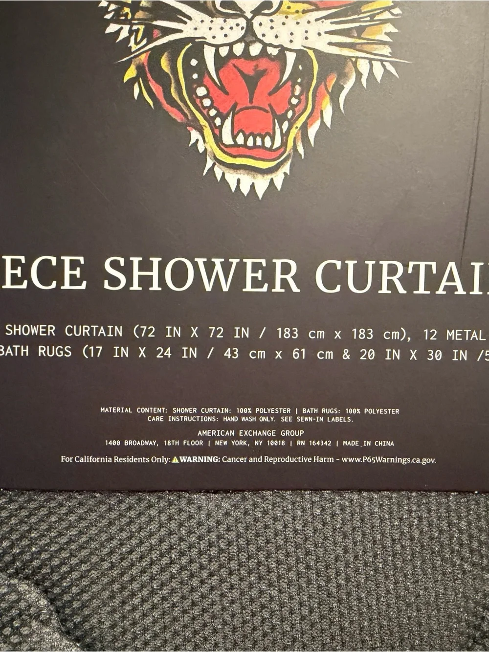 Ed Hardy Pink and Black Tattoo-Print 15-Piece Shower Curtain Set